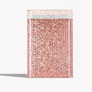 Sac à bulles épais coloré rose rouge avec revêtement laser 20x25+4CM, sac d'expédition express, sac d'emballage pour produits de beauté, non toxique, 0,5 mil - Product Image 2