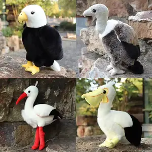 Lifelike Stuffed Animal Mascot Toys Custom Made Realistic Fur Wild Bird Plush Toys Bald Eagle Plushie