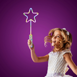 Star <b>LED</b> Neon Party <b>Lights</b> Flashing Heart-Shaped Glow Toy Plastic <b>Light</b>-Up Wand for Halloween Christmas Valentine's Day - Product Image 5