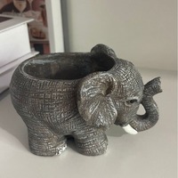 Pot de fleurs en résine éléphant mignon, décoration porte-bonheur, pot à succulentes, ornement en poterie