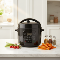 Cuisinière à pression électrique intelligente et élégante en acier inoxydable 5/6 L avec écran tactile, 10 fonctions en 1, pression réglable, fonction de programmation