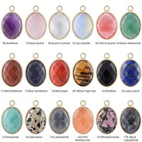 Pendentif en cristal naturel ellipsoïdal plaqué or pour la production et la vente en gros de bijoux
