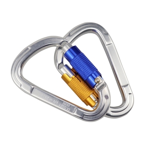25KN Powerful Pear shaped auto locking Aluminum Alloy Climbing Carabiner