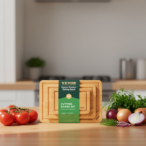 Juego de tablas de cortar de bambú orgánico Vevor, 3 piezas, utensilios de cocina ecológicos de primera calidad con mango integrado para preparar alimentos - Product Image 2