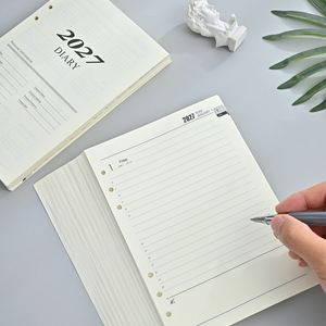 Calendriers à feuilles mobiles A5 2027, classeur à 6 anneaux, avec intercalaires transparents en PVC mat - Product Image 2