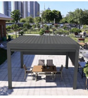 Pergola moderne en alliage d'aluminium à lames orientables pour cour extérieure, auvent pare-soleil, véranda de jardin, pavillon de loisirs, maison intelligente