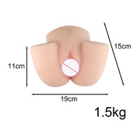 Alat Pijat Torso Silikon Realistis 2.5kg untuk Pria, Dua Lubang, Tekstur Kulit Lembut, Mainan Pijat Tubuh, Warna Kulit, untuk Pasangan Gay, Pribadi