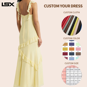 <span class=keywords><strong>Vestido</strong></span> de Verano Personalizado para Mujer, Estilo Boho, Cuello Halter, Espalda Descubierta, con Volantes, Midi, Casual, de Lujo - Product Image 2