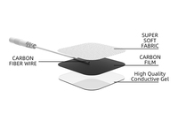 Électrodes TENS 5*5cm réutilisables auto-adhésives pour la physiothérapie, la réadaptation, les unités TENS médicales, coussinets d'électrodes