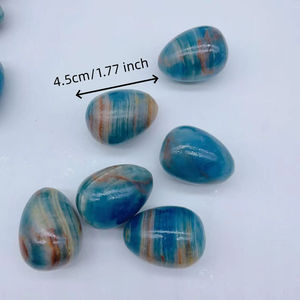 ขายส่งไข่ออนิกซ์สีน้ำเงินคุณภาพสูง หินธรรมชาติขัดเงา ขนาด 5 ซม. ของตกแต่งบ้านสุดพิเศษ ของขวัญวันหยุด - Product Image 2