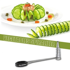 Lame de coupe en spirale pour concombre, carotte, pomme de terre, couteau à légumes en spirale, outil de cuisine, boucleur en acier inoxydable, accessoire de cuisine portatif - Product Image 3