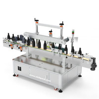 Machine d'étiquetage à 4 côtés pour bouteilles carrées |   Applicateur d'étiquettes automatique certifié CE, usine professionnelle de 23 ans