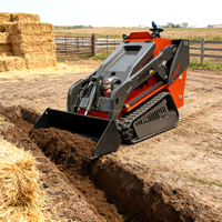 Mini-chargeuse sur chenilles compacte Cougars CG828A avec moteur Kubota certifié EPA et commande hydraulique pilotée, à vendre