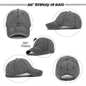 Casquette de baseball 6 panneaux en coton lavé, style vintage, avec logo personnalisé, casquette structurée vierge pour la vente en gros, visière <span class=keywords><strong>pare</strong></span>-<span class=keywords><strong>soleil</strong></span> pour les propriétaires de marques - Product Image 3