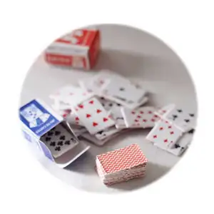 迷你玩纸牌1/12迷你游戏扑克牌纸材料娃娃配件
