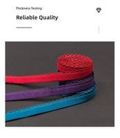 Bande élastique en forme de croissant de 1,2 cm, couleur unie, double face, bords dentelés, antidérapante, en nylon et polyester brossé, pour vêtements