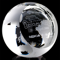 Trophée de cristal personnalisé haut de gamme Boule de cristal Souvenir de boule de cristal en verre transparent