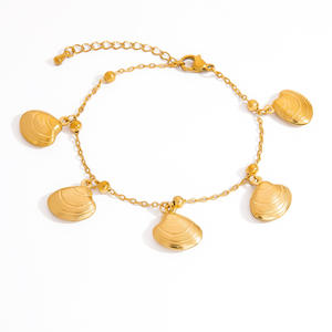 Ocean Series Charm <b>Bracelet</b> 18K Gold Plated Starfish Seashell Bohemian Style Unisex Jewelry Gift - Product Image 5