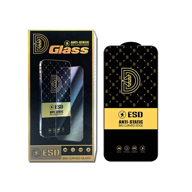 Golden Diamond Anti-Static Full Cover ESD Tempered Glass Screen Protector for iPhone 14 Pro Max 13 12 11 Pro XR
