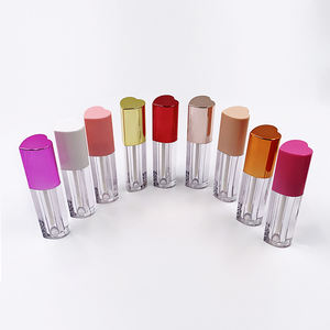 Vente en gros Paquet en forme de cœur Brillant à lèvres Rouge à lèvres Tube correcteur Cosmétique Vide en plastique Rose Couvercle Bouteille transparente - Product Image 3