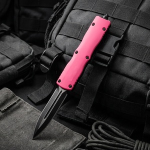 OK-4592 Venta al por mayor de pedidos pequeños directamente de fábrica Cuchillo de supervivencia rosa de doble acción EDC de 7.5 pulgadas Death Stalker personalizado - Product Image 5