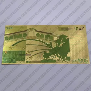 Banconote finte impermeabili in europa banconote placcate in lamina d'oro da 1000 euro