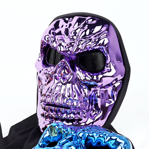 Máscara de Calavera de PVC <span class=keywords><strong>para</strong></span> <span class=keywords><strong>Halloween</strong></span>, con Brillo Metálico e Impresión UV, Entrega Rápida, <span class=keywords><strong>para</strong></span> Accesorios de Fiesta - Product Image 2