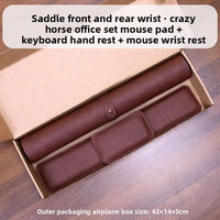 Boîte de rangement de bureau pliable 3-en-1 en cuir PU avec tapis de souris imperméable, repose-poignets pour clavier et tapis de jeu antidérapant pour bureau/salle d'étude