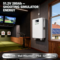 Baterai Lithium Ion 14kWh 48V 51.2V 280Ah untuk Sistem Tenaga Surya Off Grid, Terpasang di Dinding dengan Roda