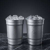 Gobelets en aluminium jetables, acceptant la personnalisation, vente directe d'usine, gobelet en aluminium 16 oz pour les fêtes