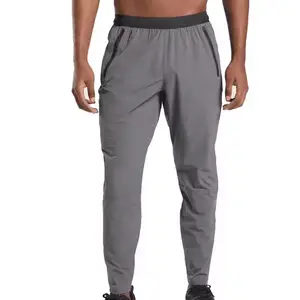 Celana joging Formal pria klasik terbaru celana panjang Logo kustom celana keringat berat depan datar saku penutup tali serut pinggang Tengah