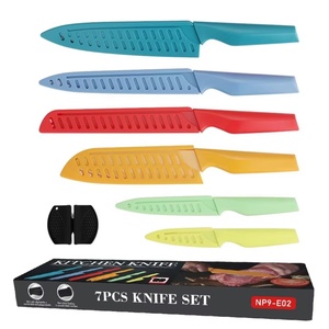 Ensemble de 6 couteaux de cuisine colorés, ensemble de couteaux de cuisine pour la maison, bon prix, ensemble de couteaux de cuisine en acier inoxydable - Product Image 2