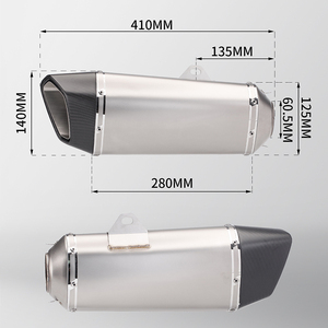 Tubo di Scarico per Moto 51mm 60mm Silenziatore in Fibra di Carbonio per Scooter con DB Killer per Z400 R25 R6 R3 R1 FZ6 S1000rr - Product Image 3