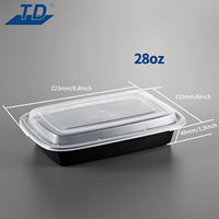 Groothandel 38Oz Plastic Bento Lunchbox Veilig Fast Food Verpakking Voor Take Away Maaltijd Prep Bowl