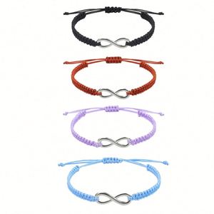Hot Selling Newest Design Custom <b>Bracelet</b> Stainless Steel <b>Adjustable</b> Fiber Rope <b>Bracelet</b> Infinity Symbol <b>Bracelet</b> for Women - Product Image 1