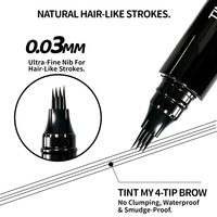 Pensil Alis Tahan Air 4 Ujung Custom Grosir 5 Warna Natural Wild OEM ODM Produsen Makeup
