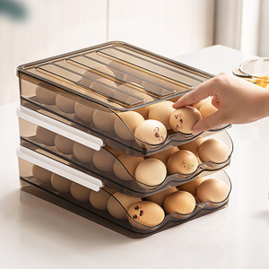 Caja de almacenamiento transparente para guardar huevos, cajón de cocina enrollable, gran oferta en línea, 18/24 - Product Image 2
