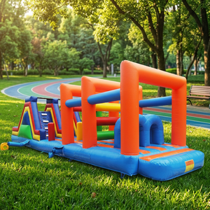 Circuito <span class=keywords><strong>de</strong></span> Obstáculos Inflable Gigante Modular Expandible <span class=keywords><strong>de</strong></span> 50 pies con Secciones Interconectadas - Product Image 3