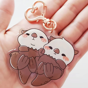 Usine directement vente acrylique porte-clés en gros mignon impression Animal Design porte-clés LOGO personnalisé acrylique porte-clés castor - Product Image 1