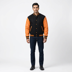 Chaqueta Varsity Personalizada para Hombre al por Mayor - Exterior Transpirable de Lana/Viscosa, Detalles Bordados, Tela y Logotipo Personalizables - Product Image 1