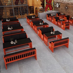 Ensemble de table et de chaises transparentes en fer à vent industriel rétro pour usage commercial pour la taverne, la boutique de thé au lait - Product Image 6