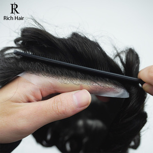 Parrucchino da <span class=keywords><strong>Uomo</strong></span> di Alta Qualità, Pelle Ultra Sottile 0.04-0.12mm, Capelli Remy, Parrucca Super Sottile con Base in PU, <span class=keywords><strong>Extension</strong></span> per Capelli, Parrucca Maschile - Product Image 3