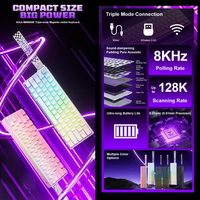 Clavier de jeu sans fil AULA MINI60 HE Pro à 61 touches avec interrupteurs magnétiques à effet Hall RGB, clavier mécanique