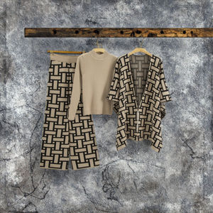 Conjunto de 3 Piezas para Mujer, Invierno 2025, Estilo Casual, Holgado, Sostenible, Transpirable, Top y Pantalones de Punto para Correr, Venta al Por Mayor - Product Image 3