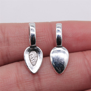 Supports de pendentif en alliage de zinc, forme cuillère, à coller, 7x21mm, argent antique, pour artisanat de tuiles <span class=keywords><strong>Scrabble</strong></span> - Product Image 1