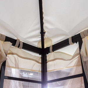 MIA exterior impermeable marco de acero pabellón jardín patio trasero Hardtop hierro <span class=keywords><strong>3x3</strong></span> <span class=keywords><strong>Gazebo</strong></span> mosquitera cortina a prueba de viento - Product Image 4