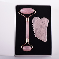 Ensemble de pierres de massage faciales en forme de cœur en quartz rose et améthyste, rouleau facial en jade, OEM CN/GUA, unisexe, LRYS, fabriqué en Chine, Guatemala
