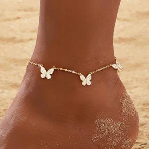 Tobillera de Cobre con Circonitas y Trébol de Cuatro Hojas, Estilo Europeo-Americano, Elegante y Delicada, para Uso Diario y Combinable con Todo - Product Image 4