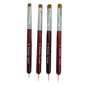 Pinceau à ongles double tête en poils de Kolinsky avec manche en bois, personnalisable, pour manucure, idéal pour les salons de nail art européens et américains - Product Image 6
