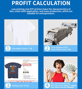 เครื่องพิมพ์เสื้อยืดอัตโนมัติ พร้อมเครื่องเขย่าผง Lmpresora ขนาด 60 ซม. หัวพิมพ์ 2/4 Eps สำหรับพิมพ์ฟิล์มถ่ายโอนความร้อนลงบนเสื้อผ้า - Product Image 5